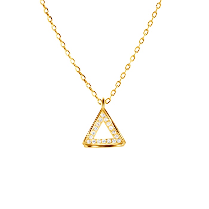 SAVICKI nyaklánc medállal - háromszög: aranyozott ezüst cirkóniával