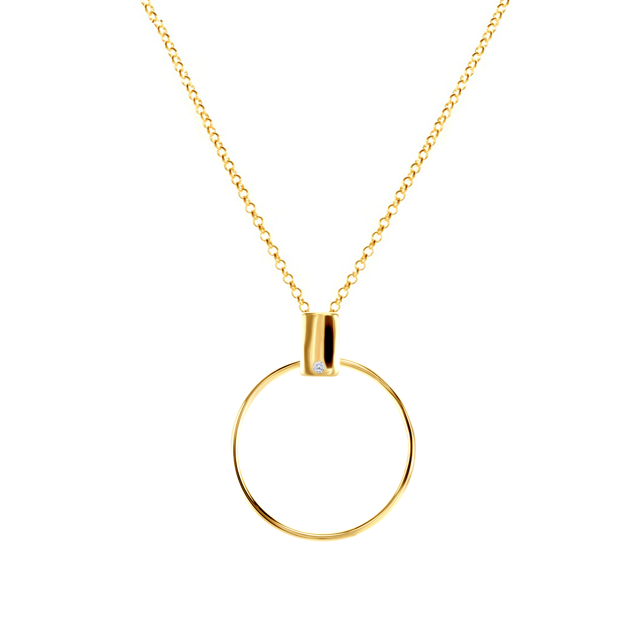 Colier SAVICKI: argint placat cu aur, zirconiu