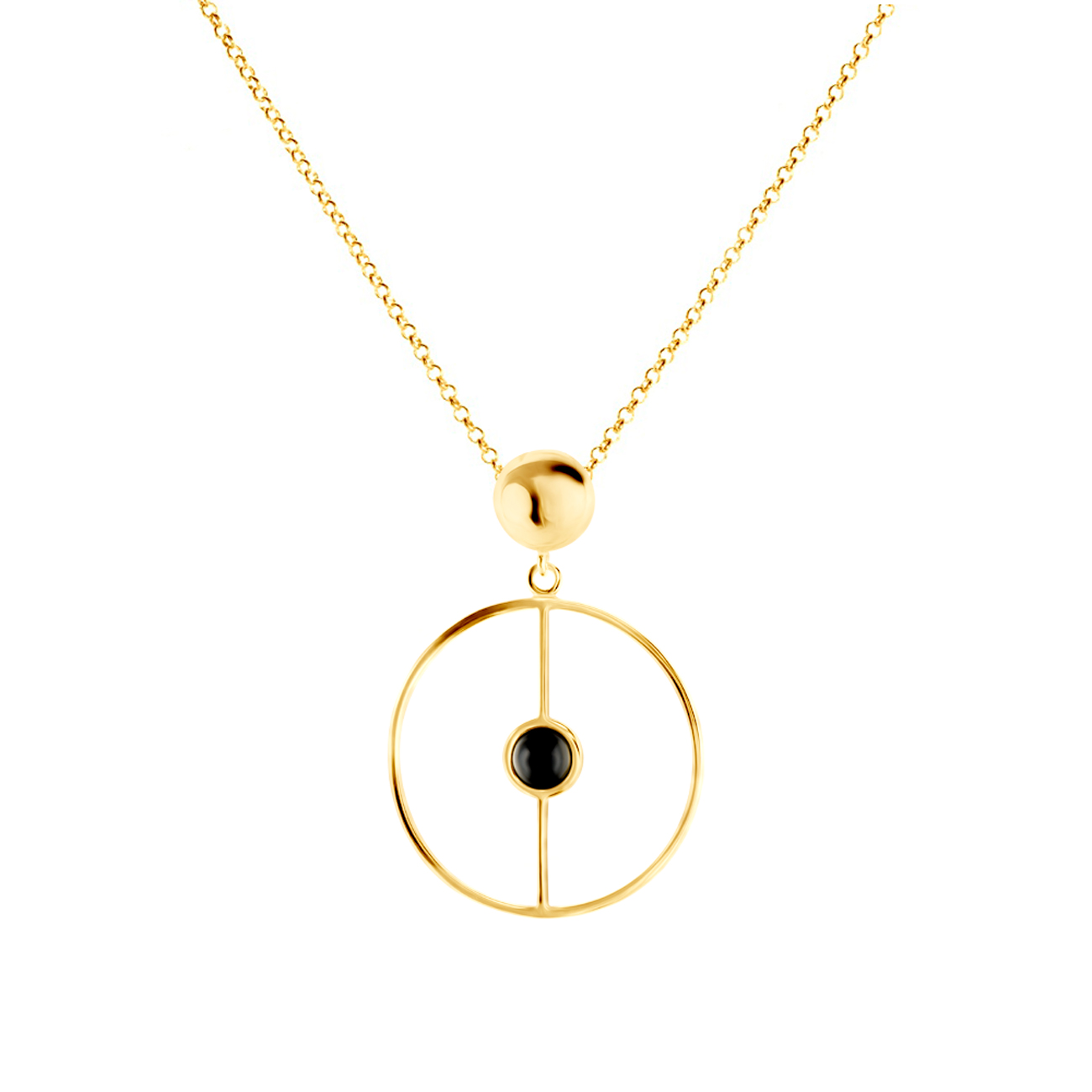 SAVICKI necklace: gold-plated silver, onyx