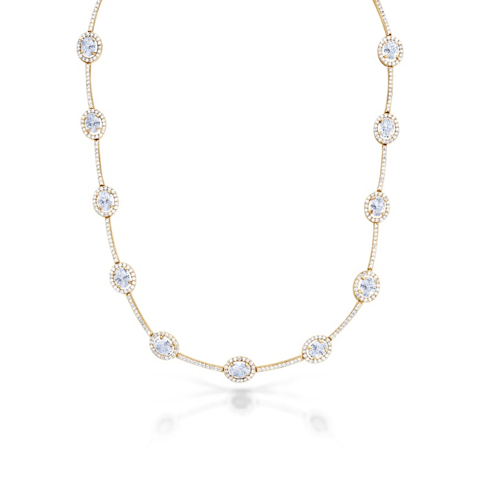 Swan Lake nyaklánc: sárga arany és gyémántok