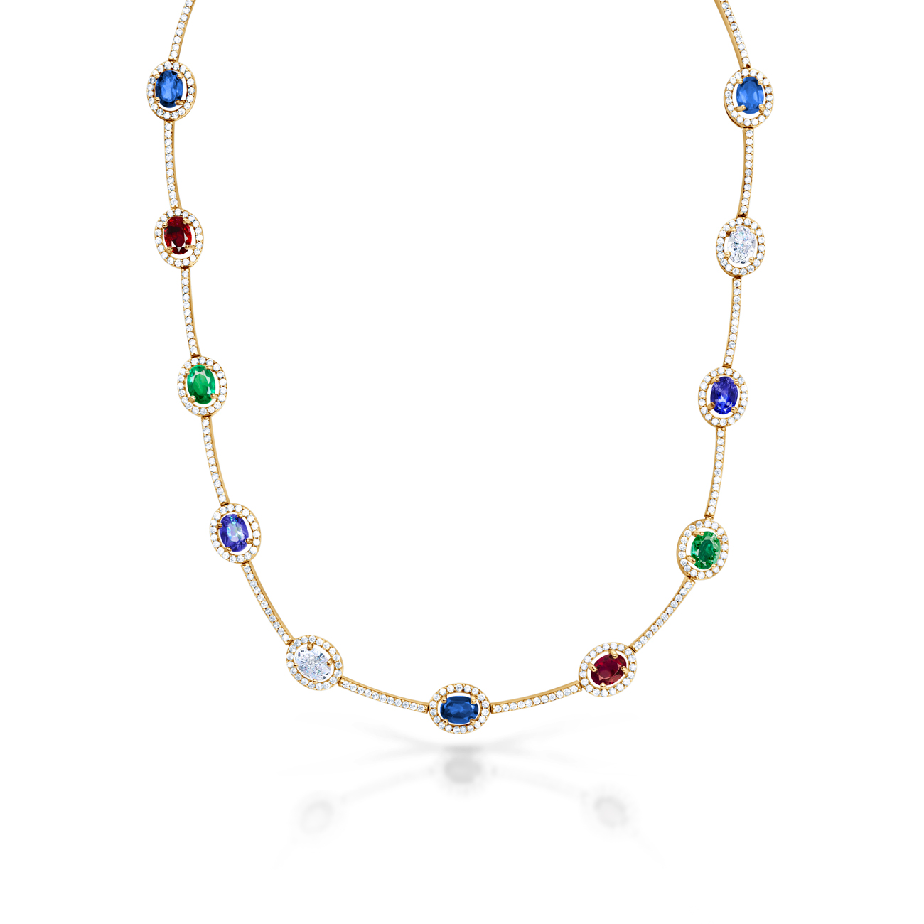 Намисто Swan Lake: жовте золото, діаманти