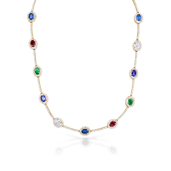 Colier Swan Lake: aur galben, diamante