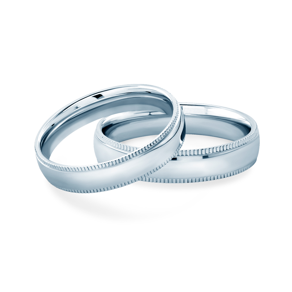 Eheringe: Weißgold, Halbrund, 4 mm