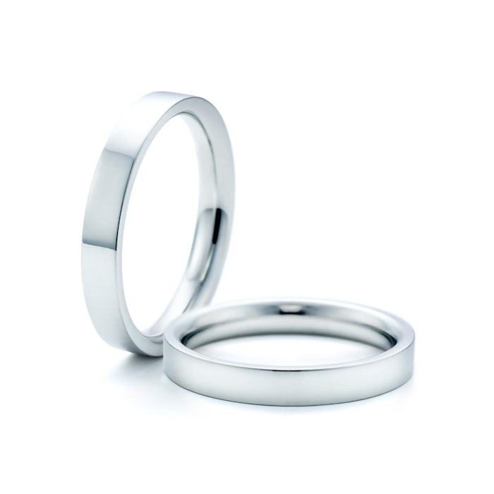 Esküvői karikagyűrűk: platina, lapos, 3 mm