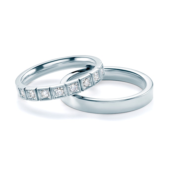 Esküvői karikagyűrűk: platina, lapos, 3 mm