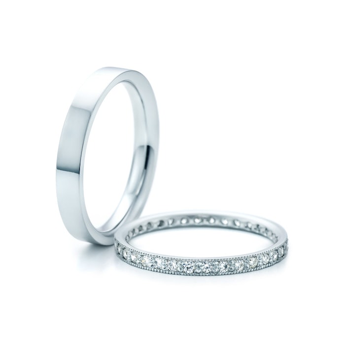 Esküvői karikagyűrűk: platina, lapos, 3 mm