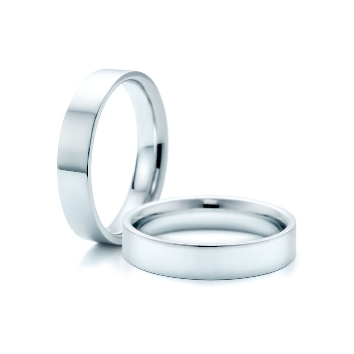 Esküvői karikagyűrűk: platina, lapos, 4 mm