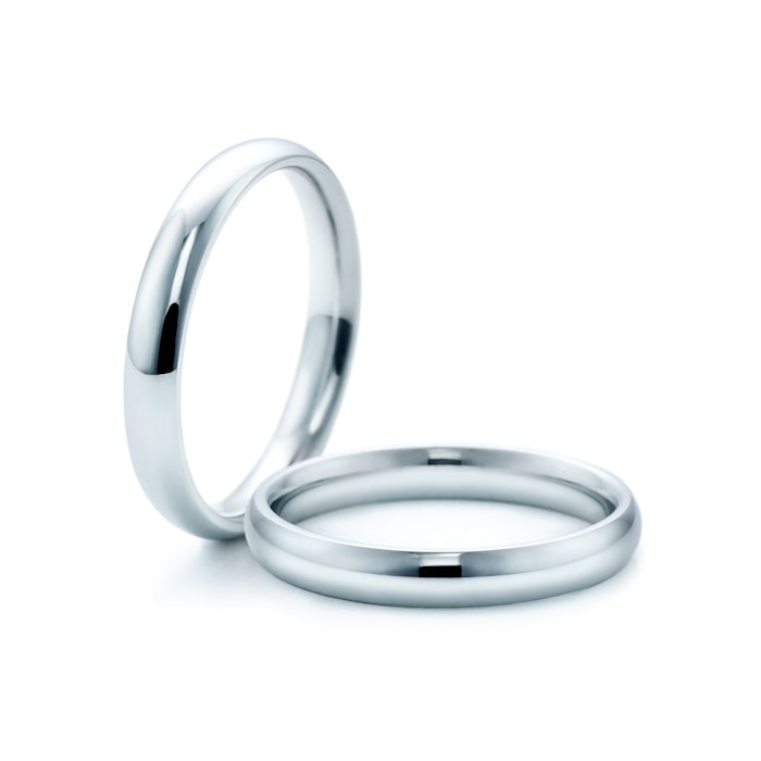 Esküvői karikagyűrűk: platina, félkarika, 3 mm