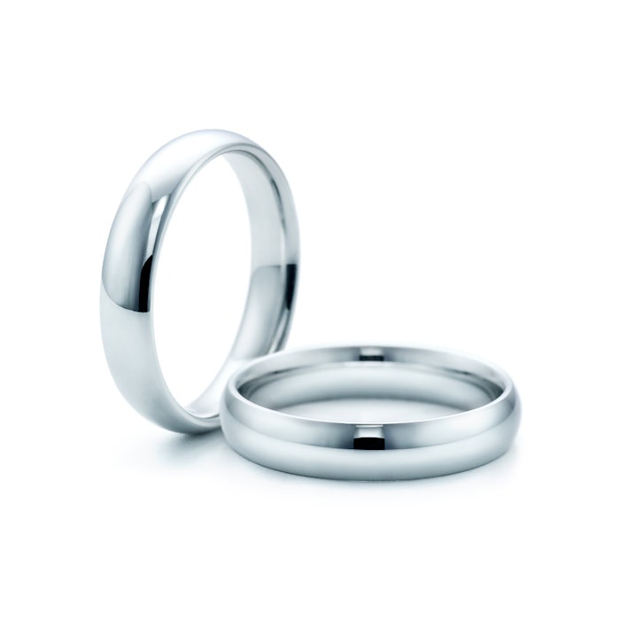 Esküvői karikagyűrűk: platina, félkarika, 4 mm