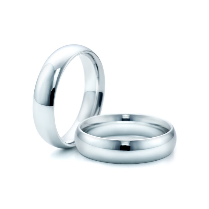 Esküvői karikagyűrűk: platina, félkarika, 5 mm