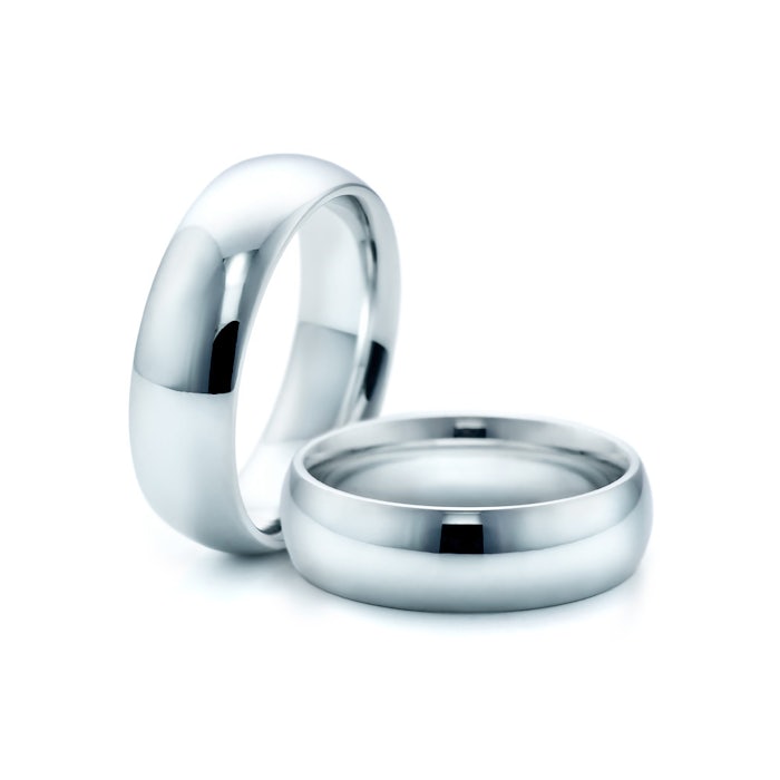 Esküvői karikagyűrűk: platina, félkarika, 6 mm