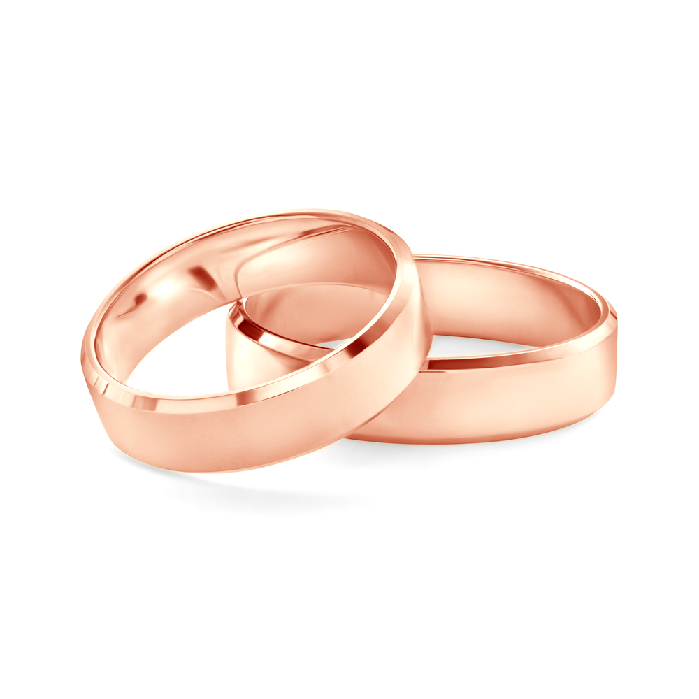 Wedding Rings: rose gold, Flat-Sided, 5 mm (10002/5-R ...
