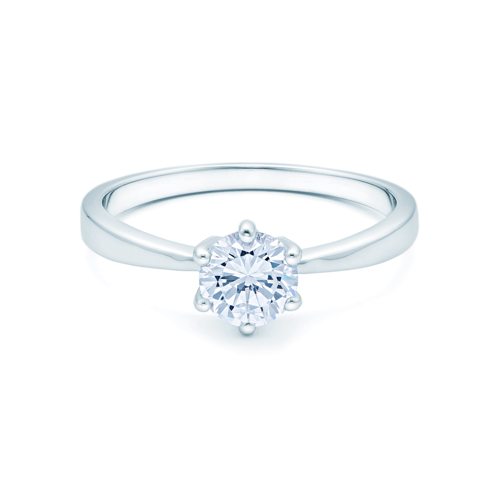 Годежен пръстен Solitaire: бяло злато. диамант