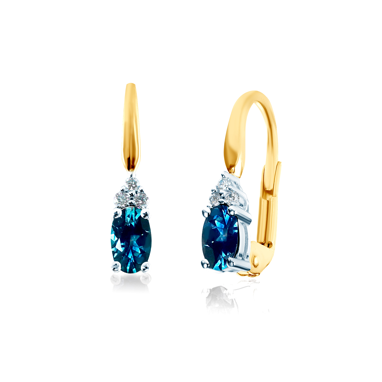 SAVICKI earrings: gold, diamonds, tanzanite