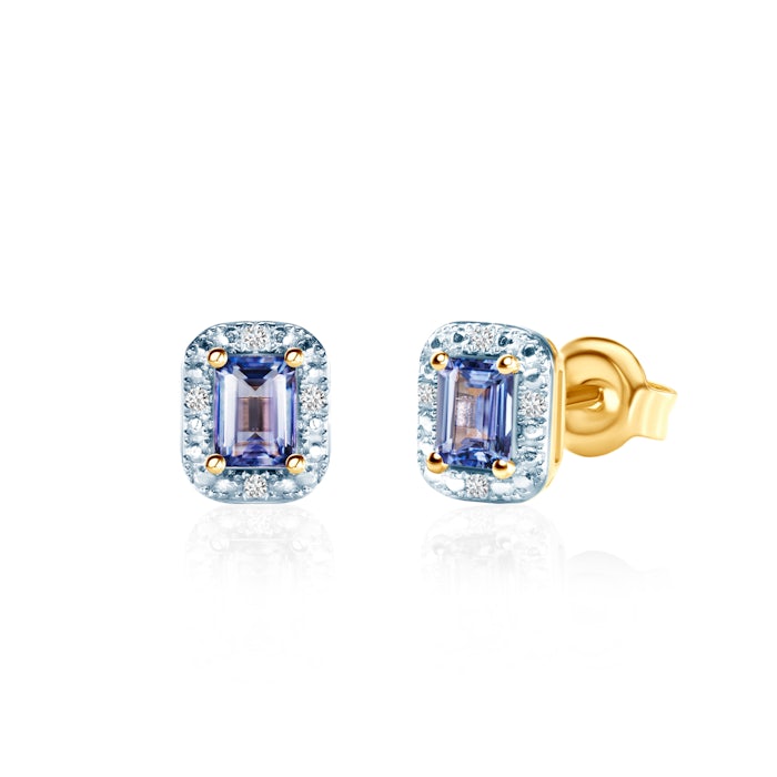 SAVICKI fülbevaló: arany, gyémántok és tanzanitok