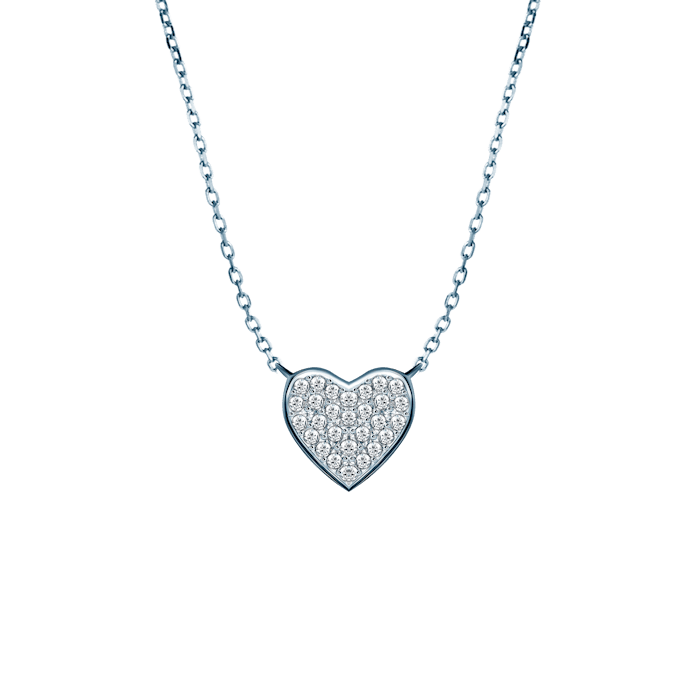 SAVICKI nyaklánc szívvel: fehérarany és gyémántok