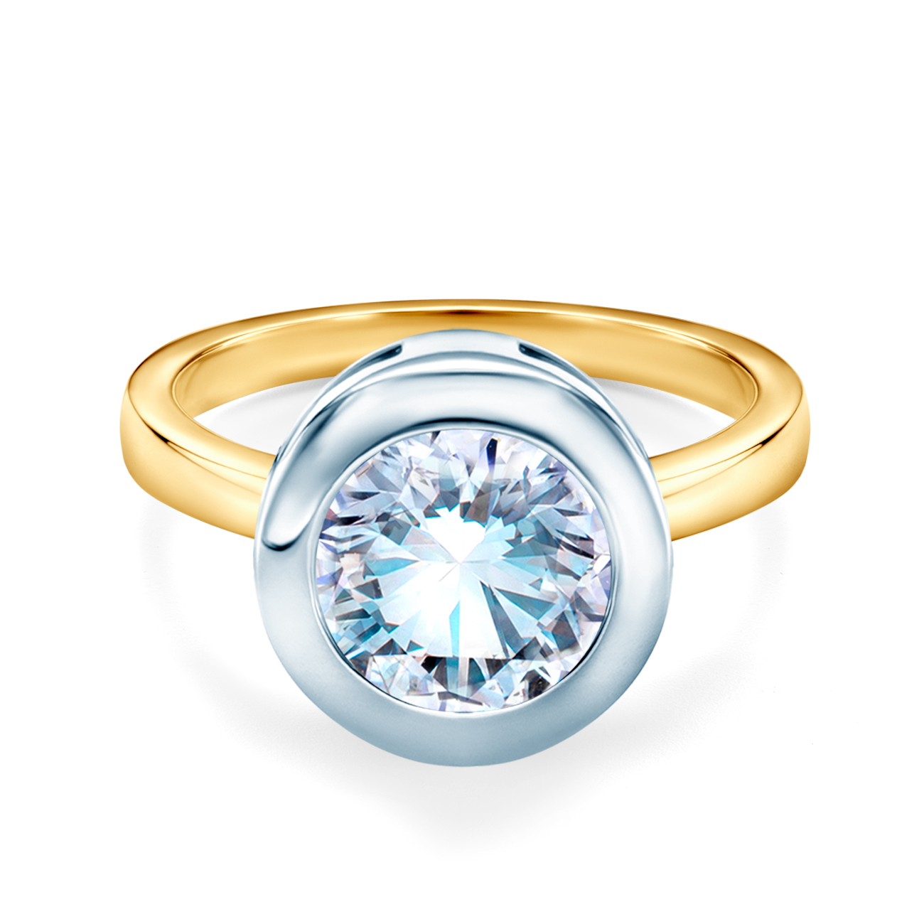 Годежен пръстен SAVICKI: двуцветно злато, диамант