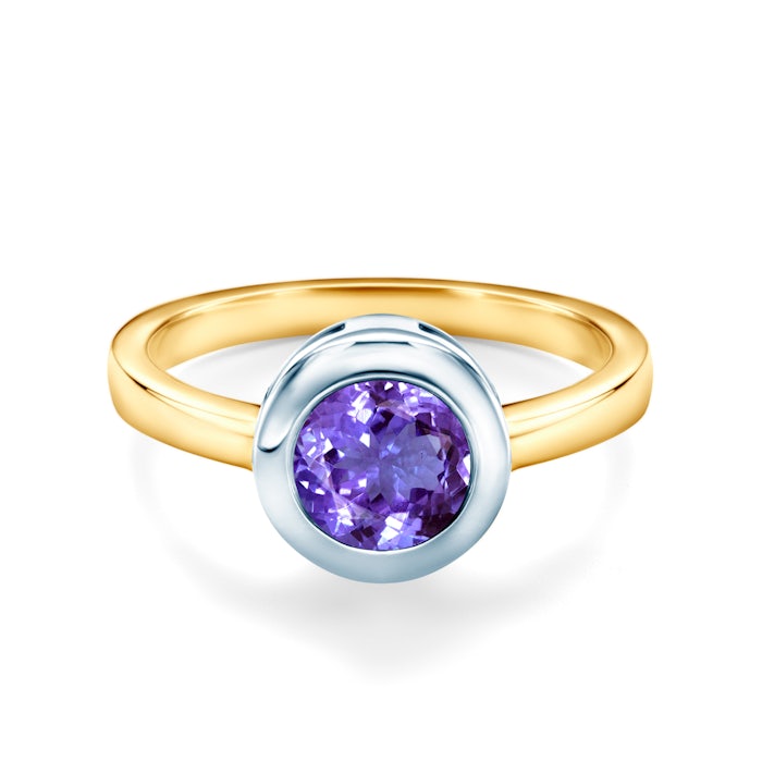 SAVICKI eljegyzési gyűrű: kétszínű arany és tanzanit