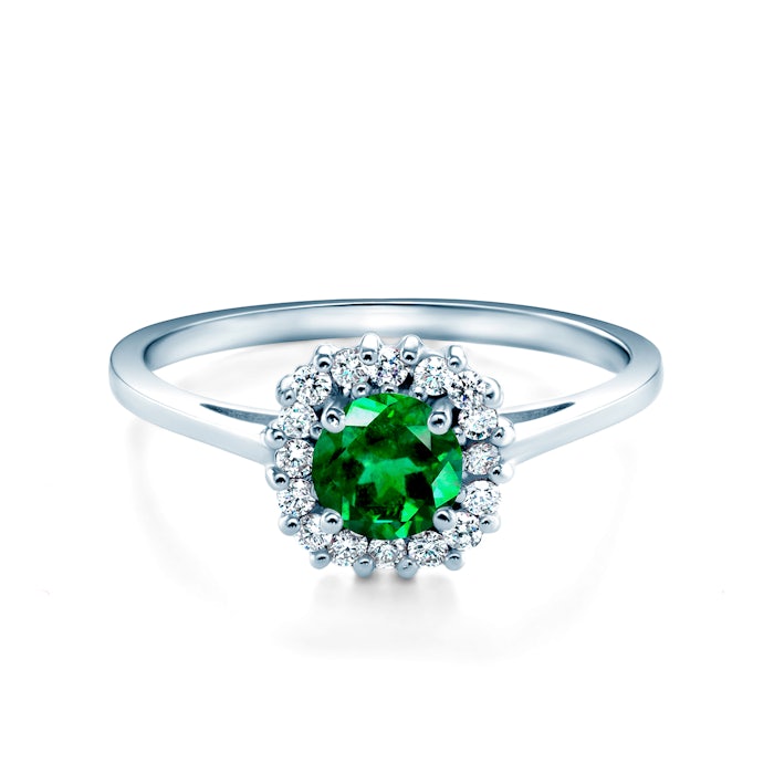 SAVICKI eljegyzési gyűrű: fehérarany és smaragd