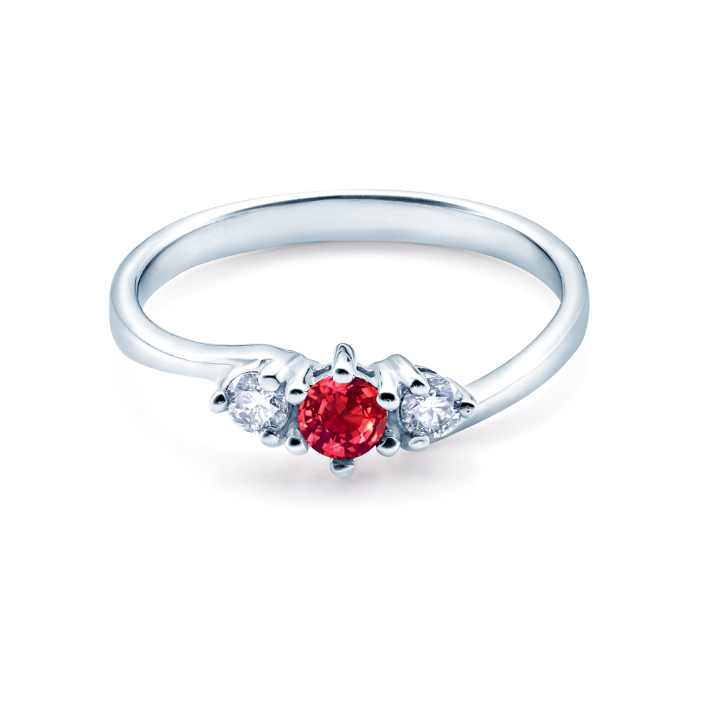 Годежен пръстен SAVICKI: бяло злато, рубин