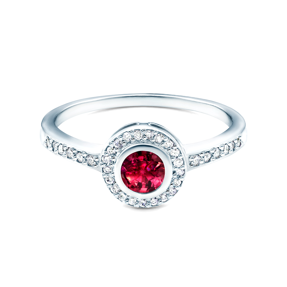 SAVICKI eljegyzési gyűrű: fehérarany és rubin