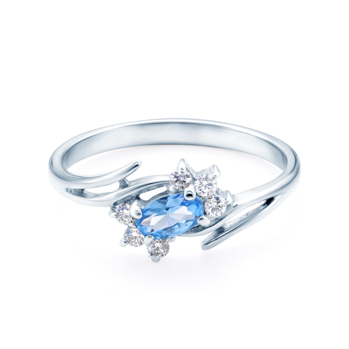 SAVICKI gyűrű: fehérarany és topáz