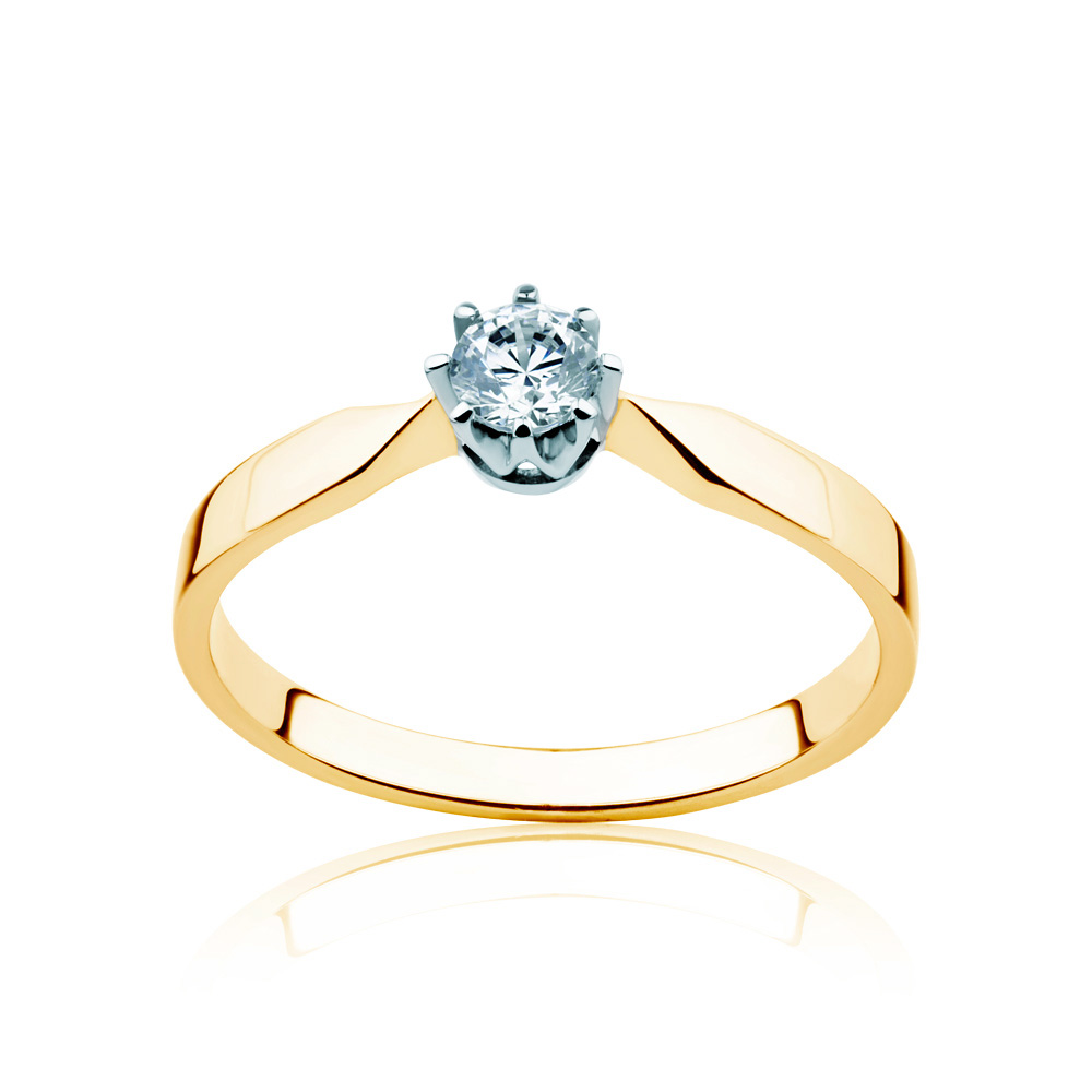 Δαχτυλίδι αρραβώνων Triumph of Love: δίχρωμος χρυσός, με διαμάντι