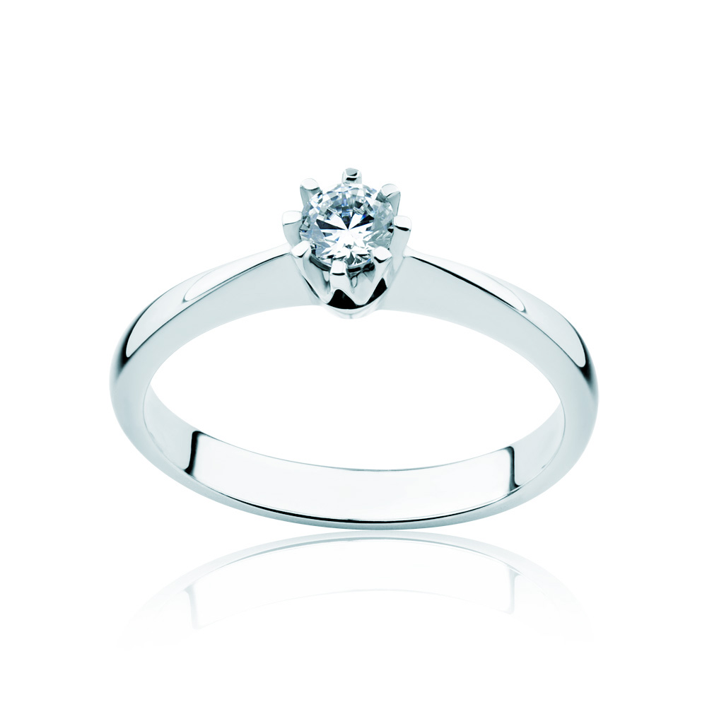 Inel de logodnă Triumph of Love: aur alb, diamant