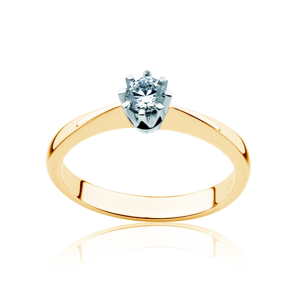 Triumph of Love Collection | Solitaire Engagement Ring: two color gold, diamond