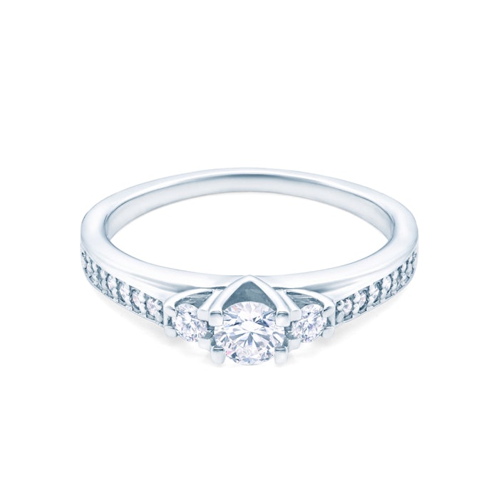 SAVICKI eljegyzési gyűrű: fehérarany és gyémántok