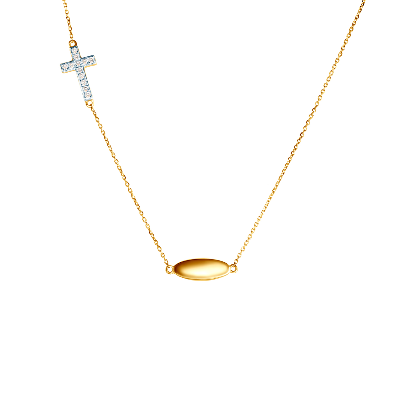 Намисто з хрестиком Savicki: золото, діаманти
