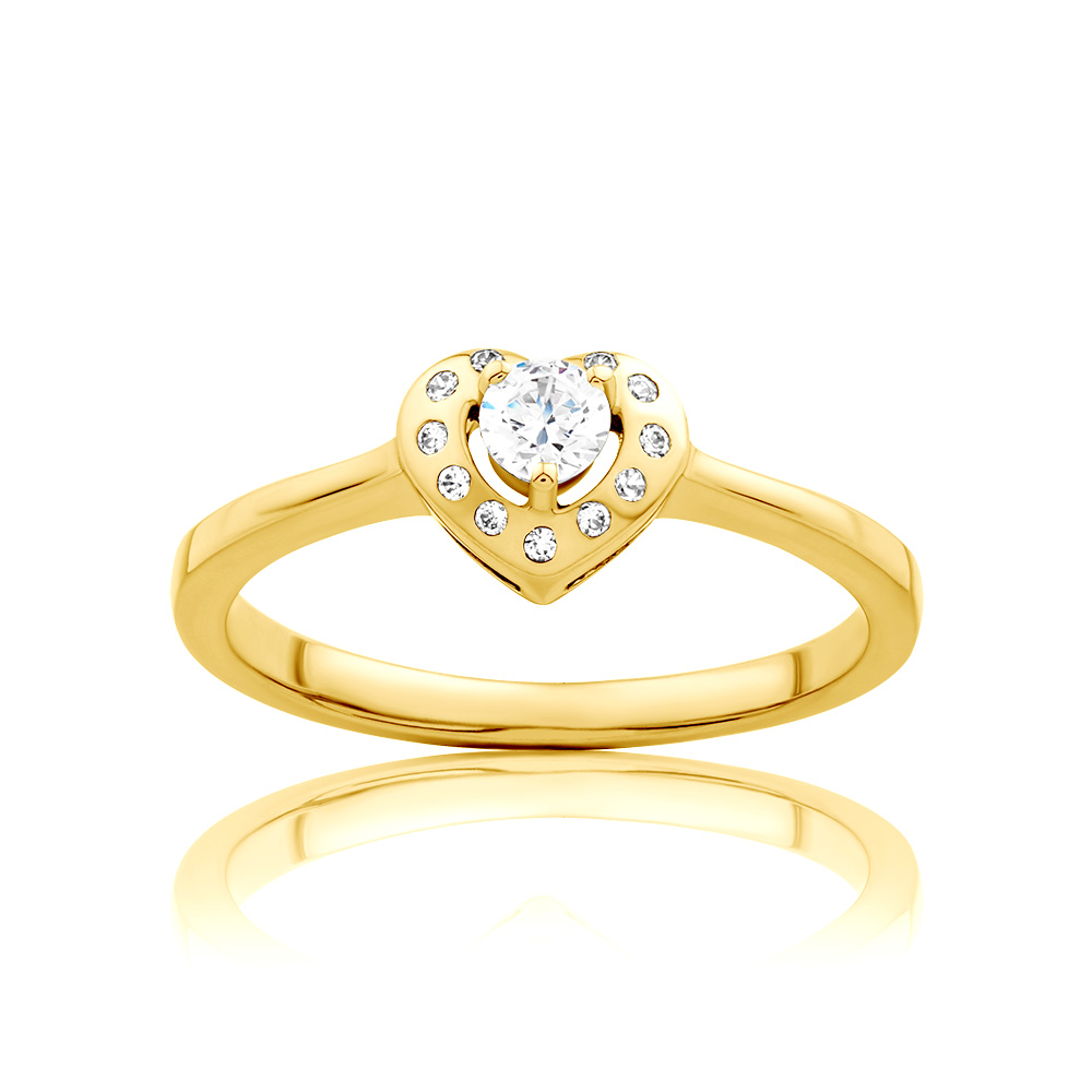 Δαχτυλίδι Αρραβώνων Καρδιάς: χρυσό, διαμάντια
