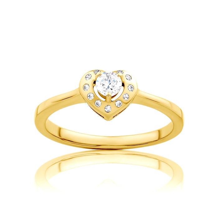 SAVICKI szívecskés eljegyzési gyűrű: arany és gyémánt