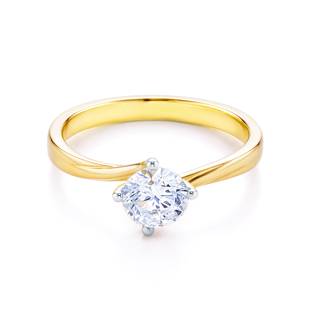 Inel de logodnă SAVICKI: aur bicolor, cu zirconiu