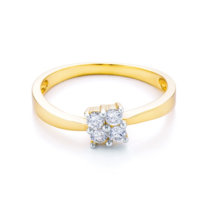 SAVICKI gyűrű: kétszínű arany cirkóniával