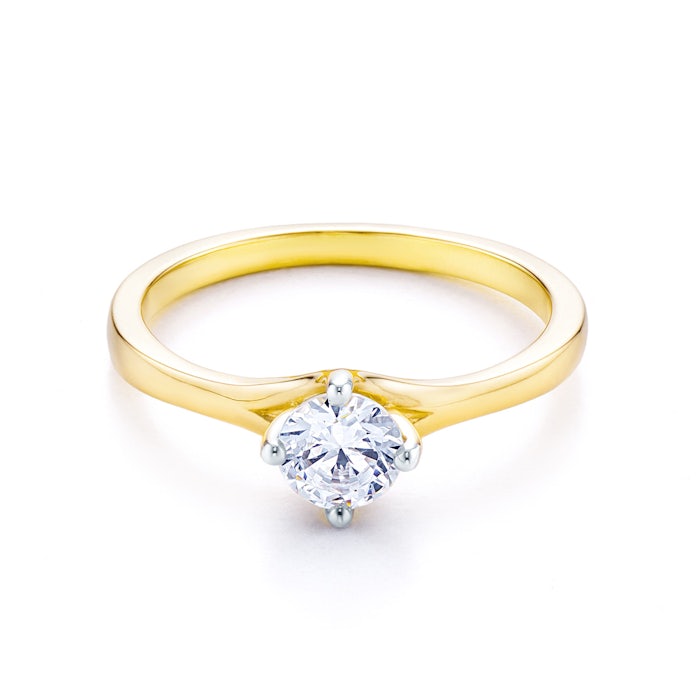 Inel de logodnă SAVICKI: aur bicolor, cu zirconiu