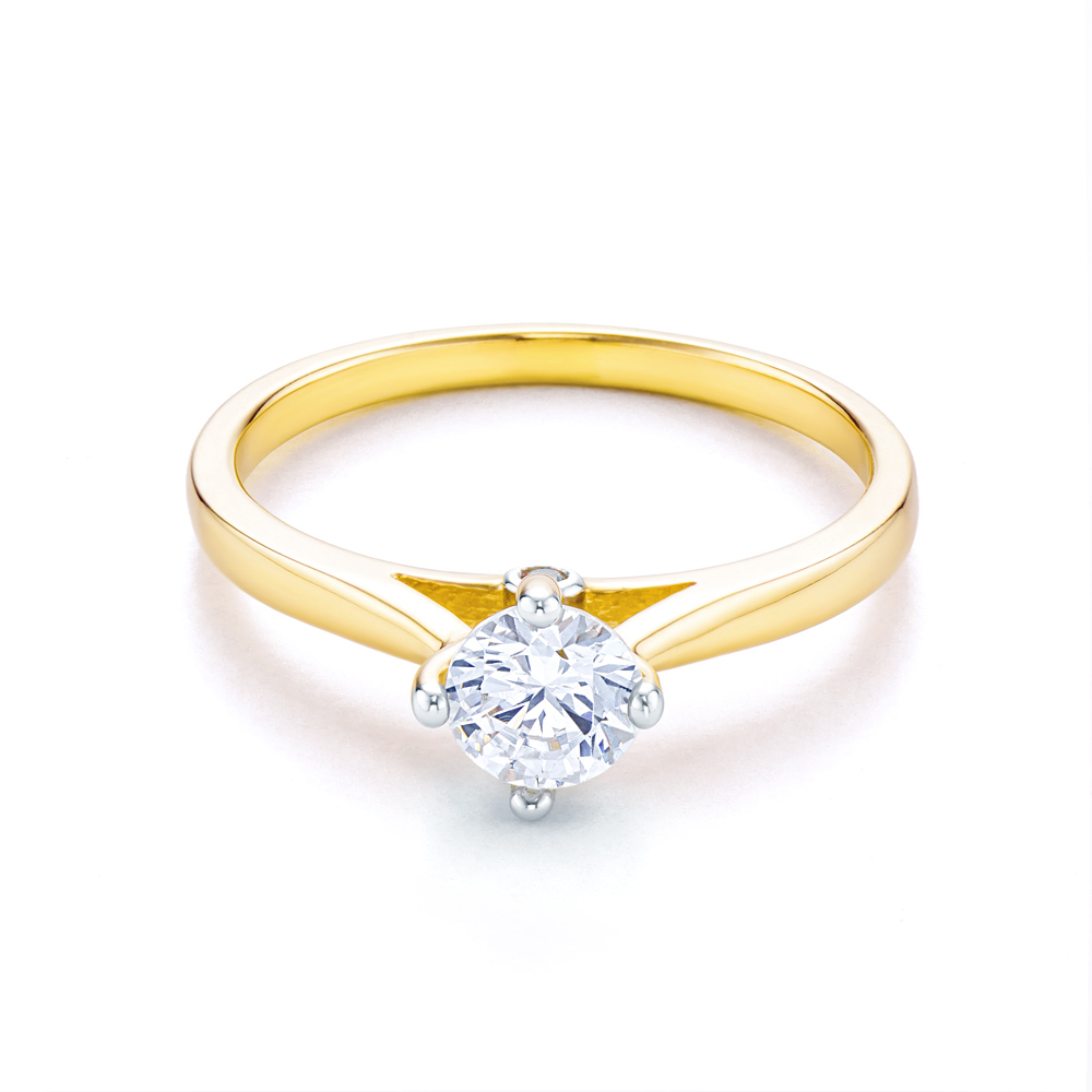 Verlobungsring SAVICKI: Zweifarbiges Gold, mit Zirkonia