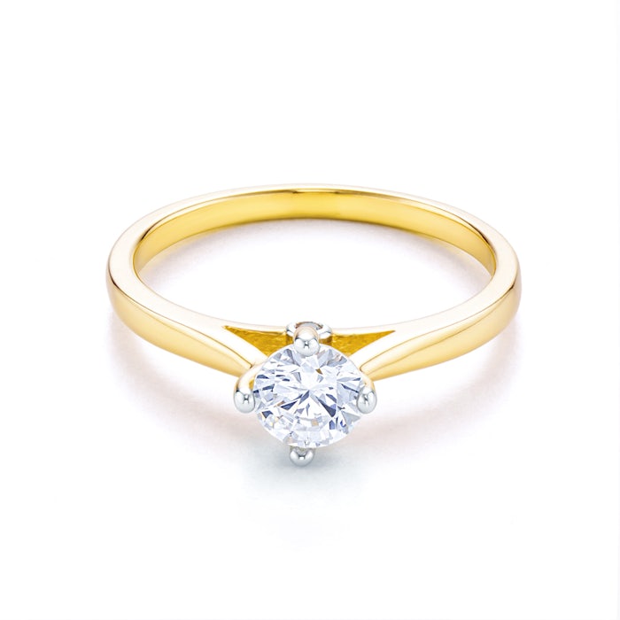 SAVICKI eljegyzési gyűrű: kétszínű arany és cirkónia