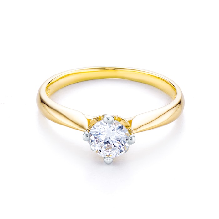 SAVICKI eljegyzési gyűrű: kétszínű arany és cirkónia