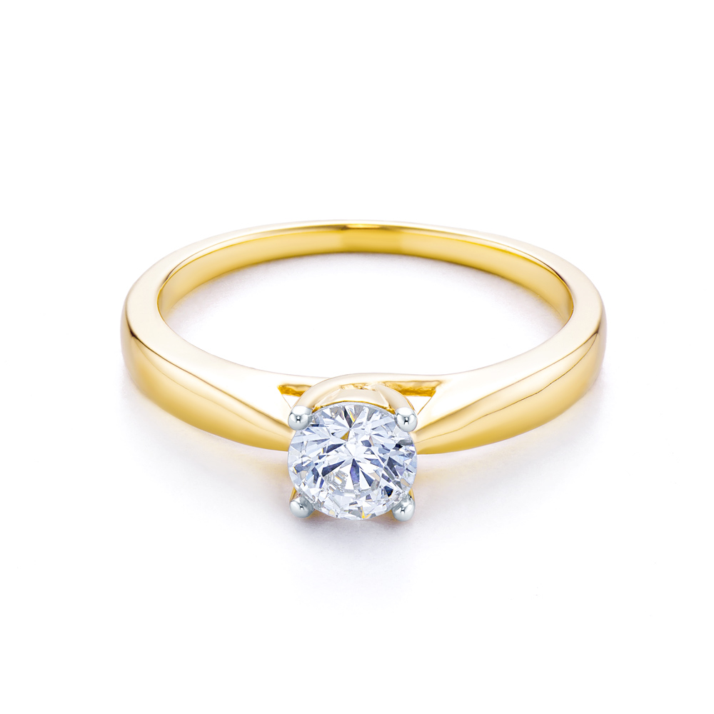 Zaručnički prsten SAVICKI: dvobojno zlato, cirkonij