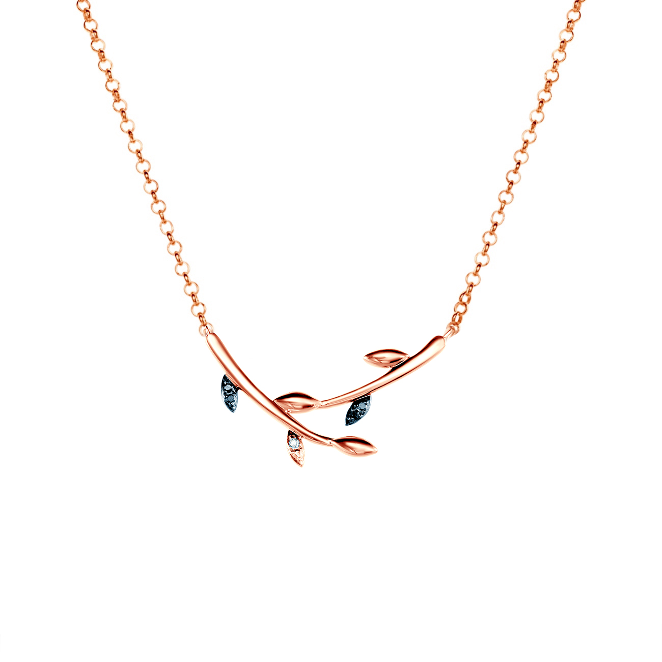 SAVICKI necklace: rose gold, diamond, diamonds