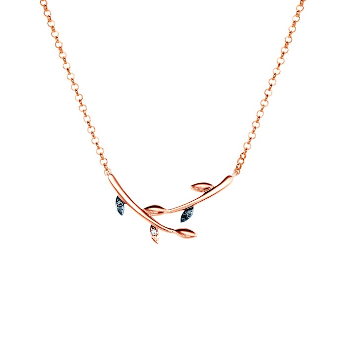 SAVICKI nyaklánc: rózsaarany gyémánttal és fekete gyémántokkal