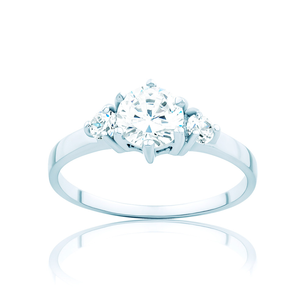 Zaručnički prsten SAVICKI: bijelo zlato, dijamanti