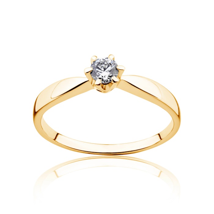 Triumph of Love eljegyzési gyűrű: arany fehér zafírral