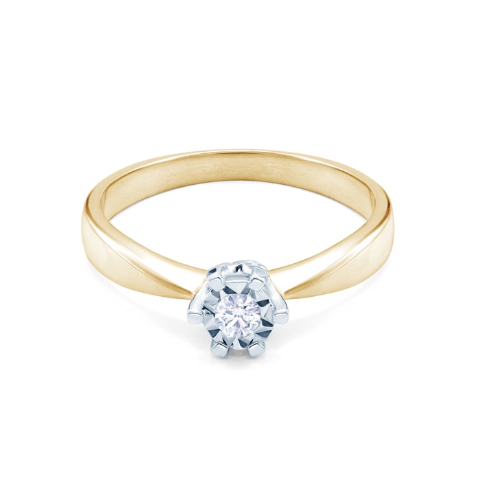 Inel de logodnă SAVICKI: aur bicolor, diamant