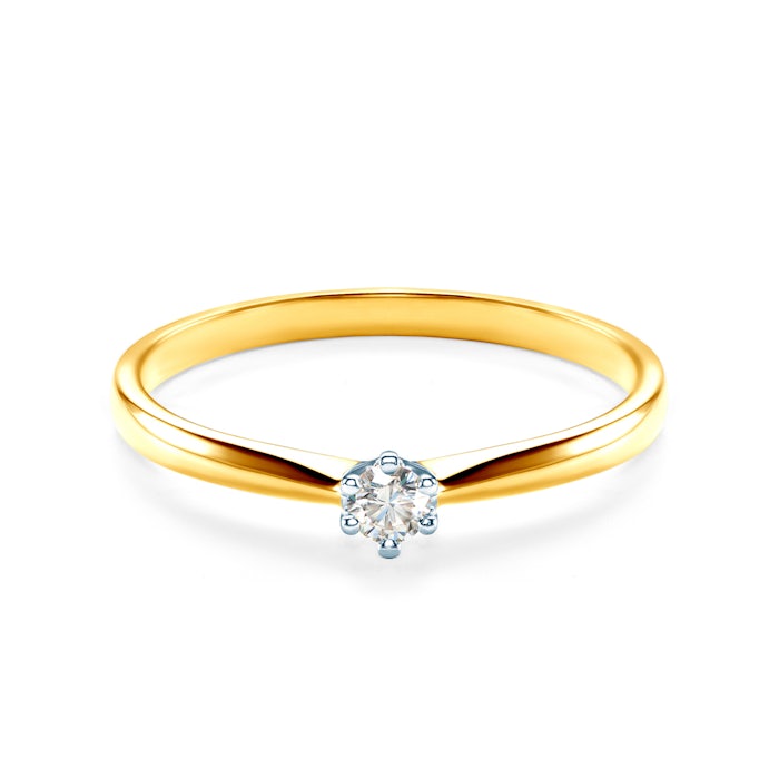 Inel de logodnă SAVICKI: aur bicolor, diamant