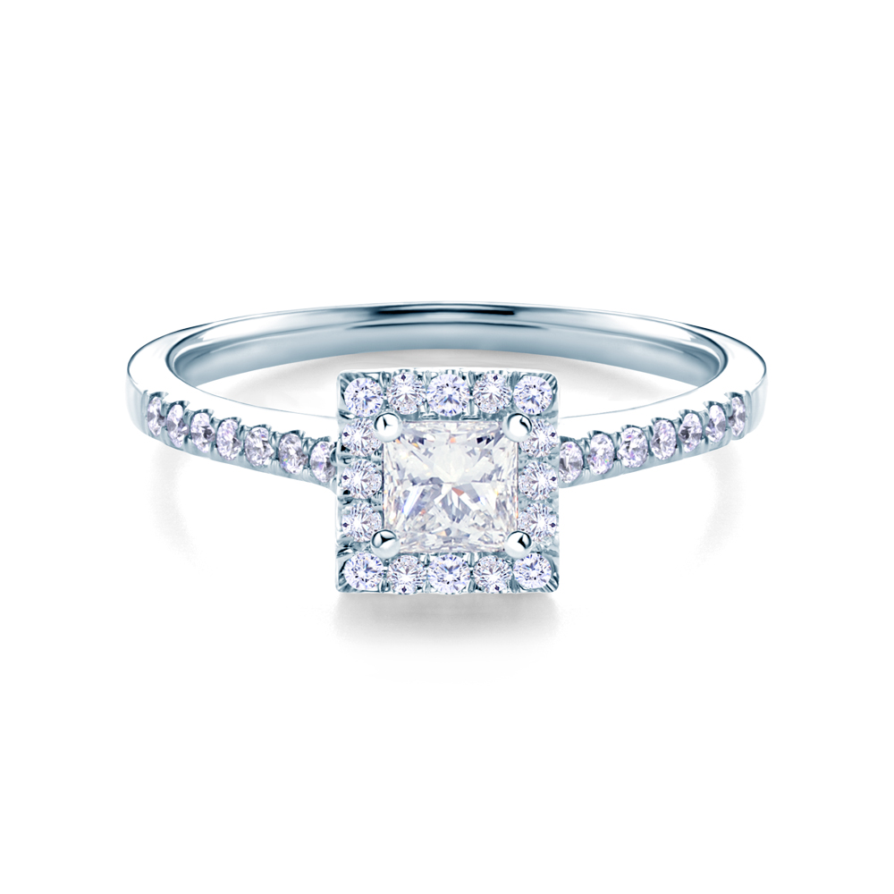 Zaručnički prsten SAVICKI: bijelo zlato, dijamant