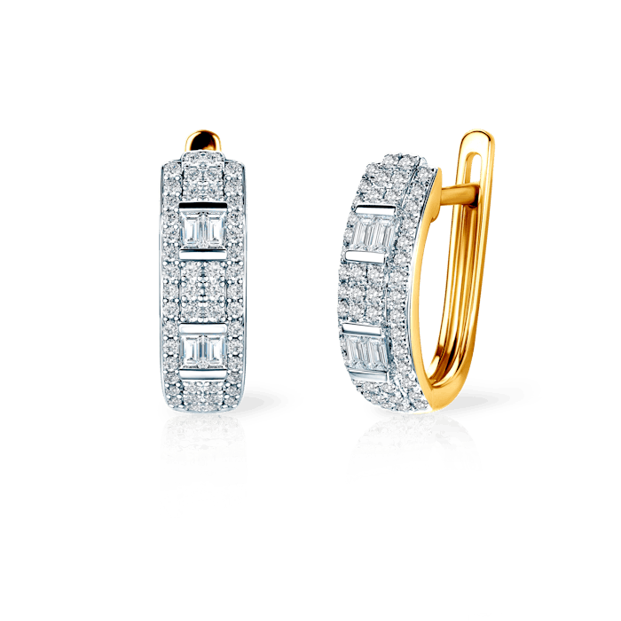 SAVICKI fülbevaló: kétszínű arany és gyémántok