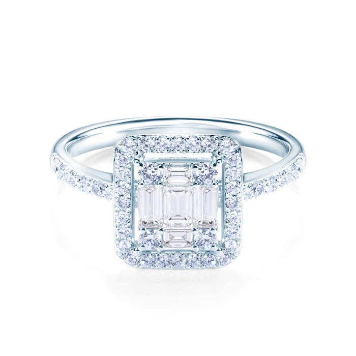 Verlobungsring Savicki: Weißgold, Diamanten