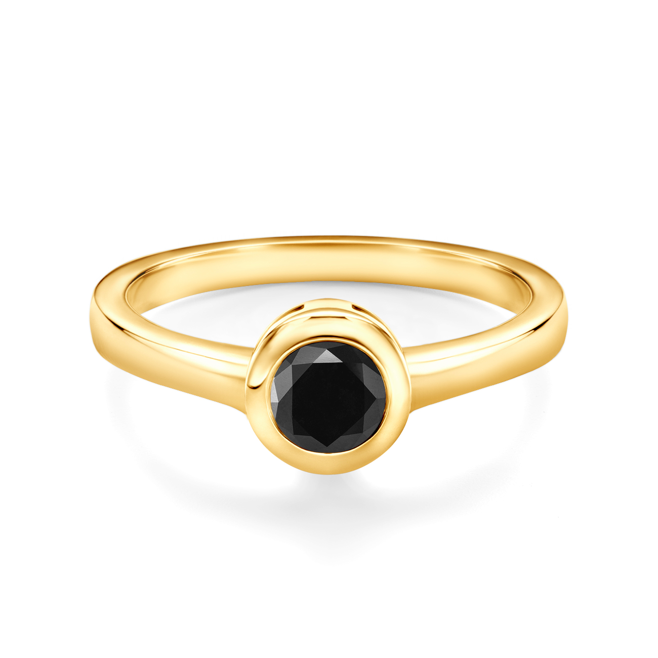 Каблучка для заручин SAVICKI: золото, чорний діамант